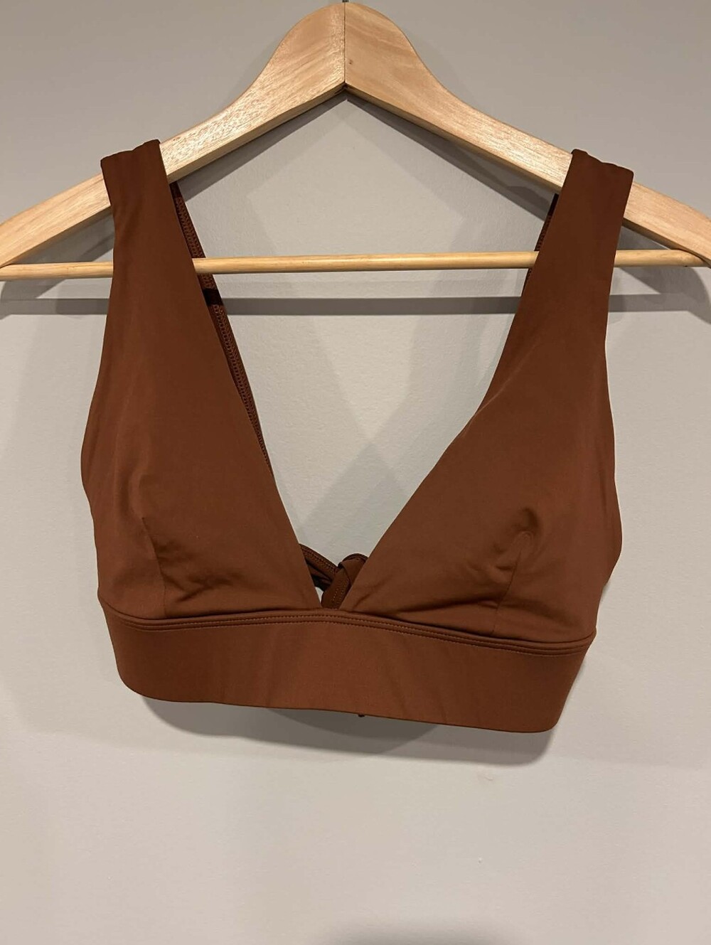 Everlane ReNew Tie Bikini Top Chocolate Brown Size S